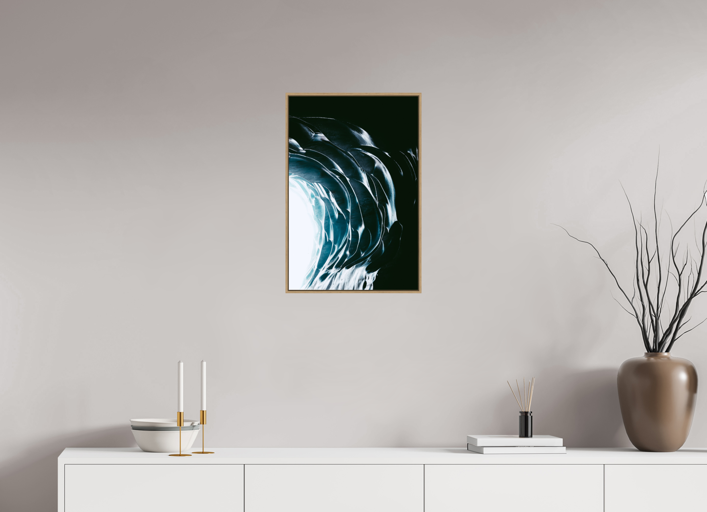 40 x 60 cm, Tirage sous Plexiglas encadré Entrée cristalline de la Mer de Glace