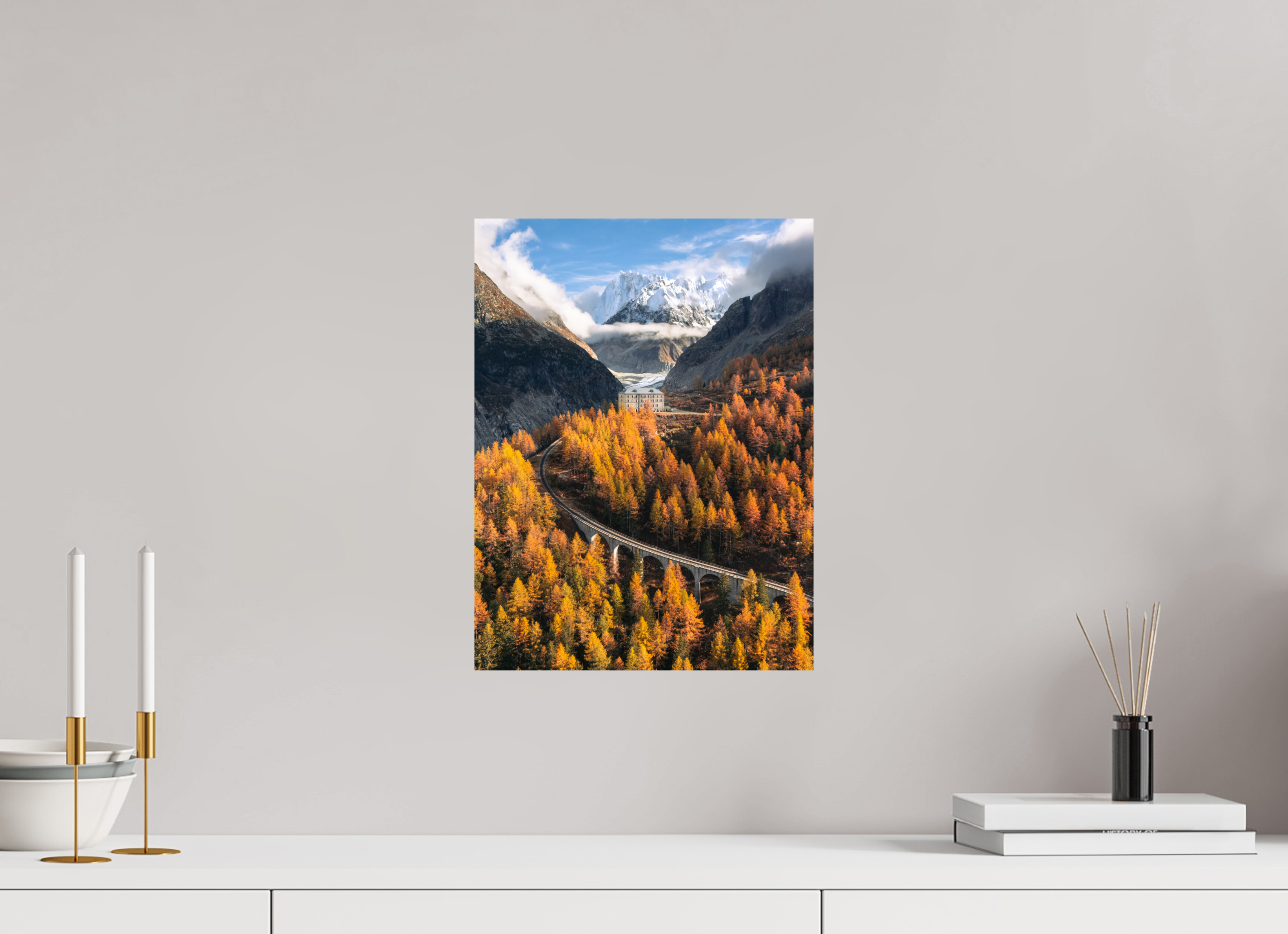 30 x 40 cm, Tirage Fine Art Premium Train du Montenvers – Automne en Haute-Savoie