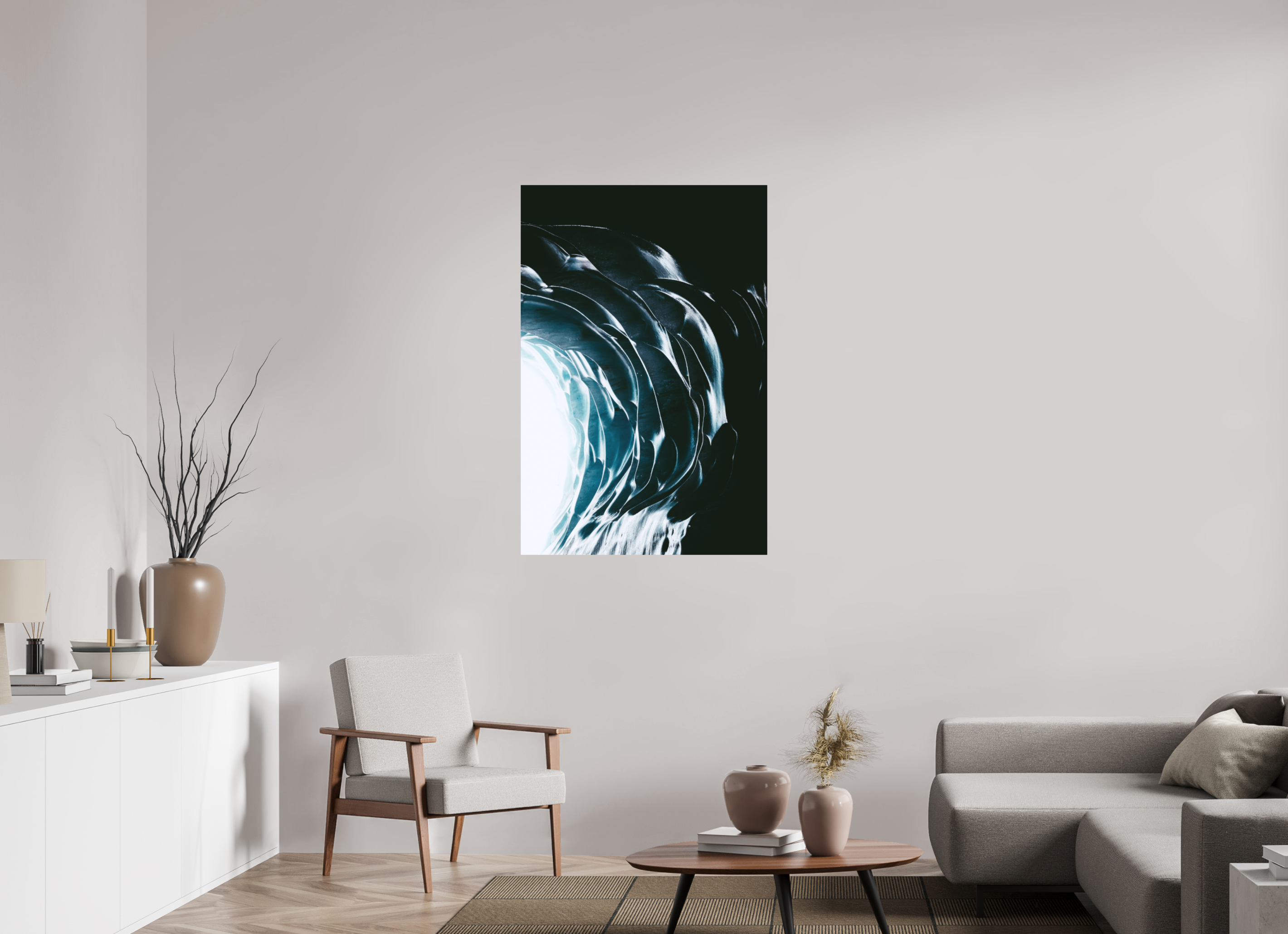 80 x 120 cm, Tirage Fine Art Premium + Entrée cristalline de la Mer de Glace