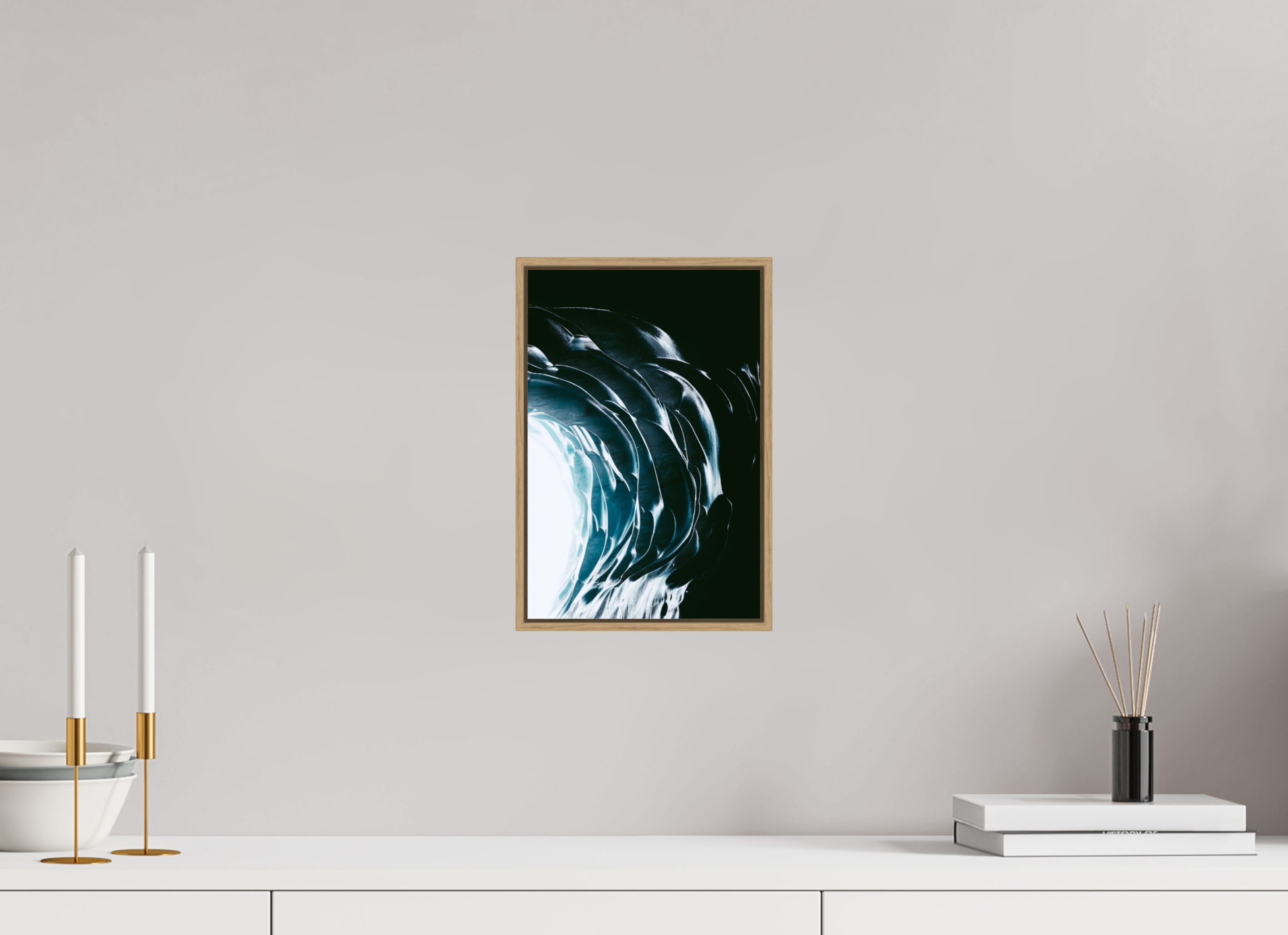 20 x 30 cm, Tirage sous Plexiglas encadré Entrée cristalline de la Mer de Glace