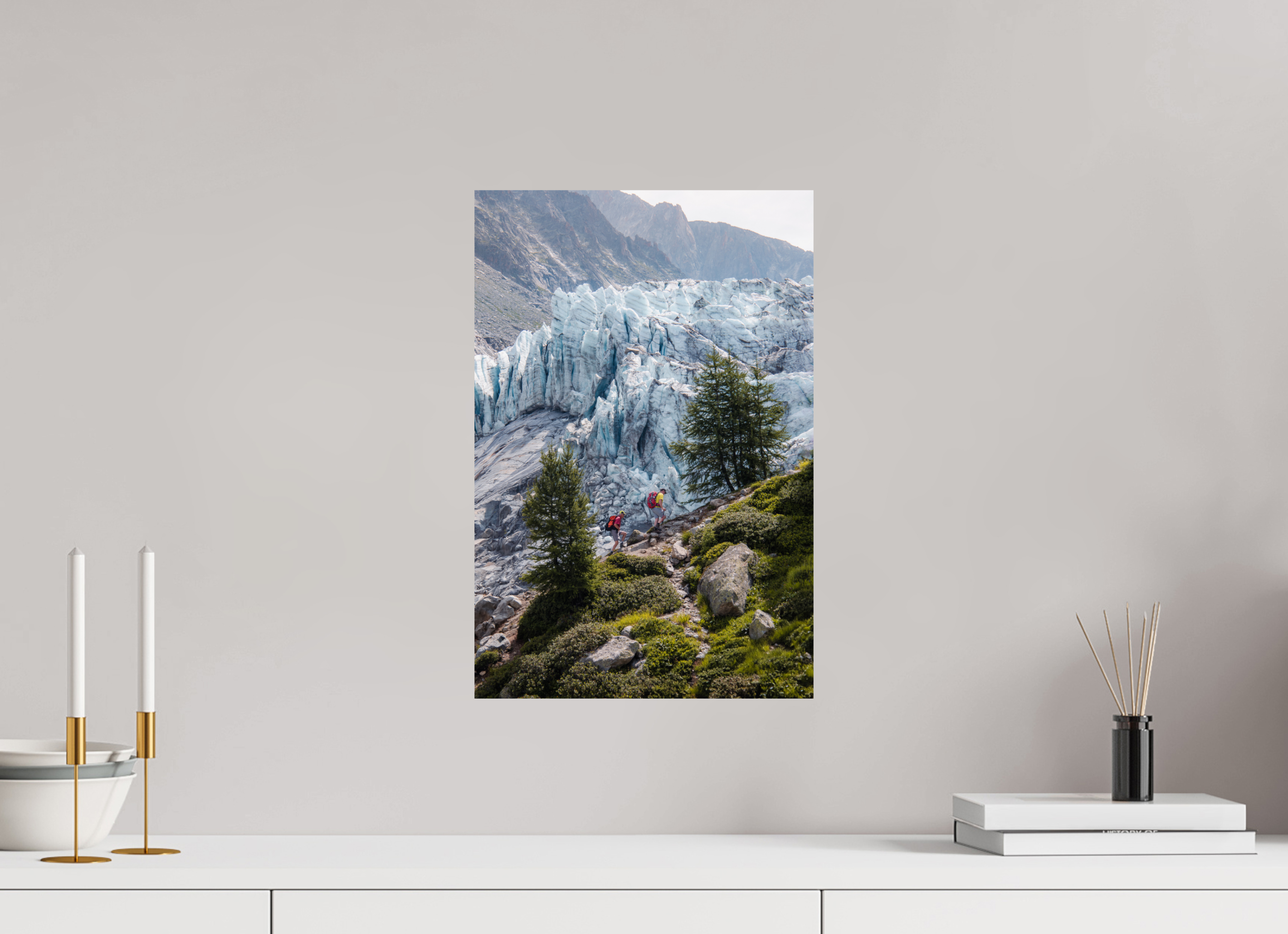 30 x 45 cm, Tirage Fine Art Premium Randonneurs face au Glacier d’Argentière