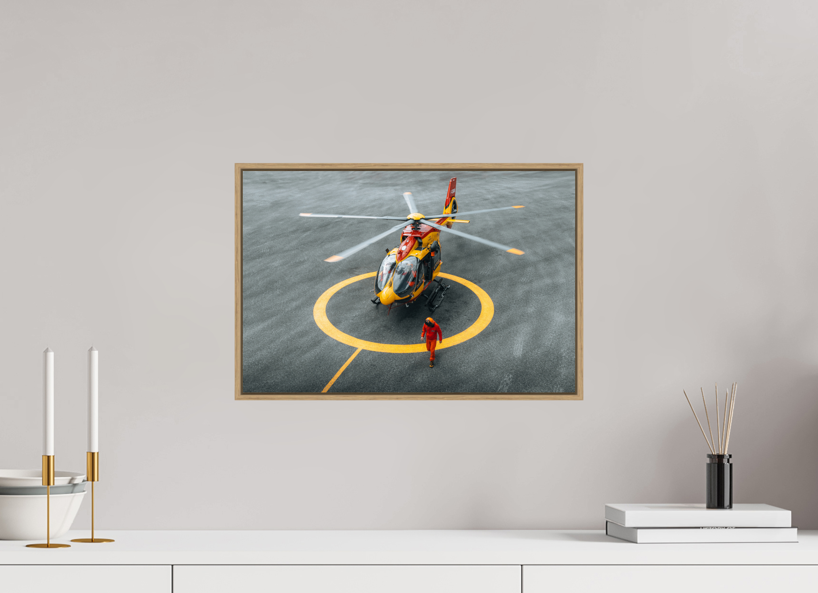 45 x 30 cm, Tirage sous Plexiglas encadré Atterrissage précis à la DZ