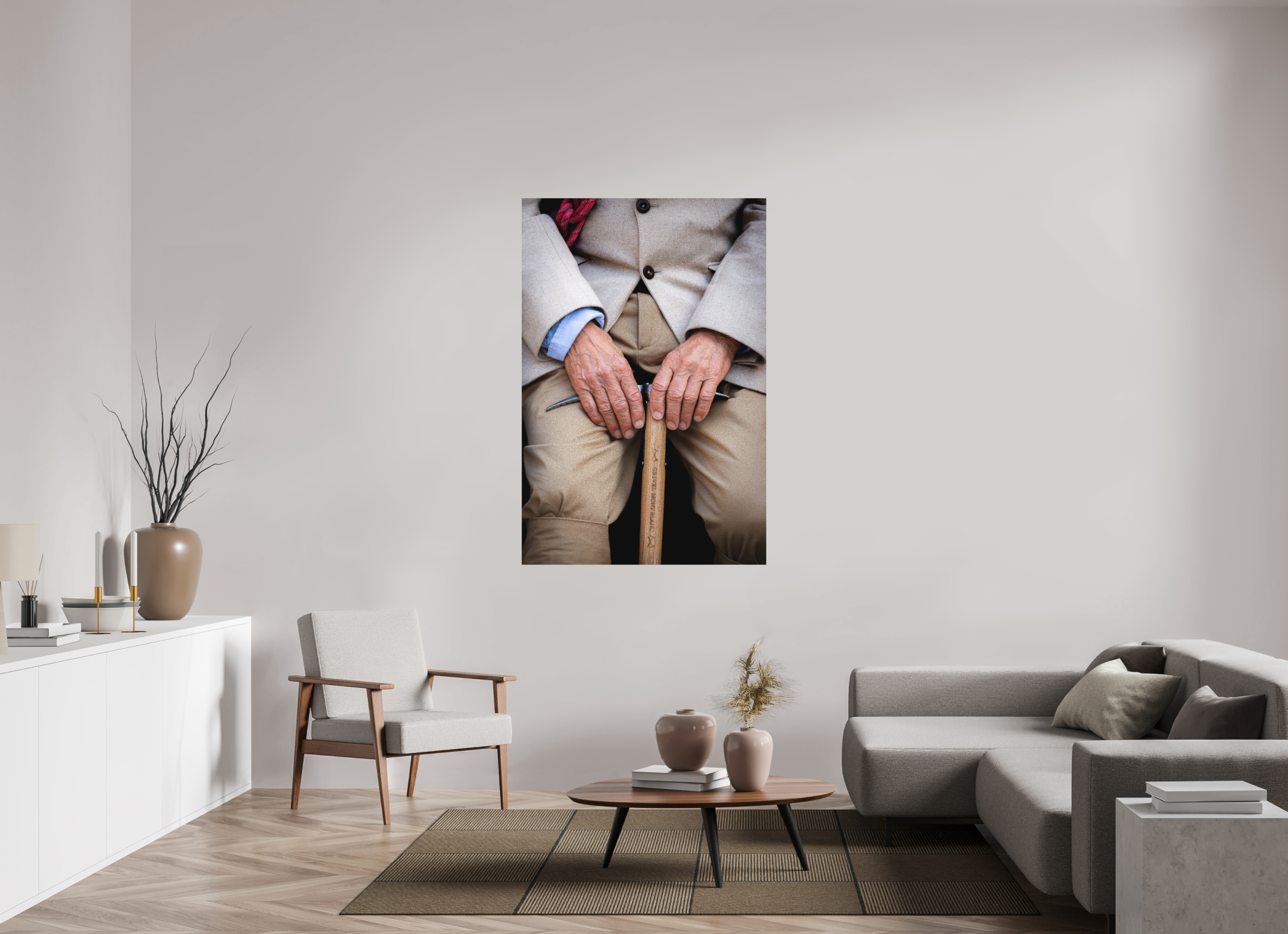 100 x 150 cm, Tirage Fine Art (Papier Mat) Gardien des Sommets – Portrait à la Compagnie des Guides