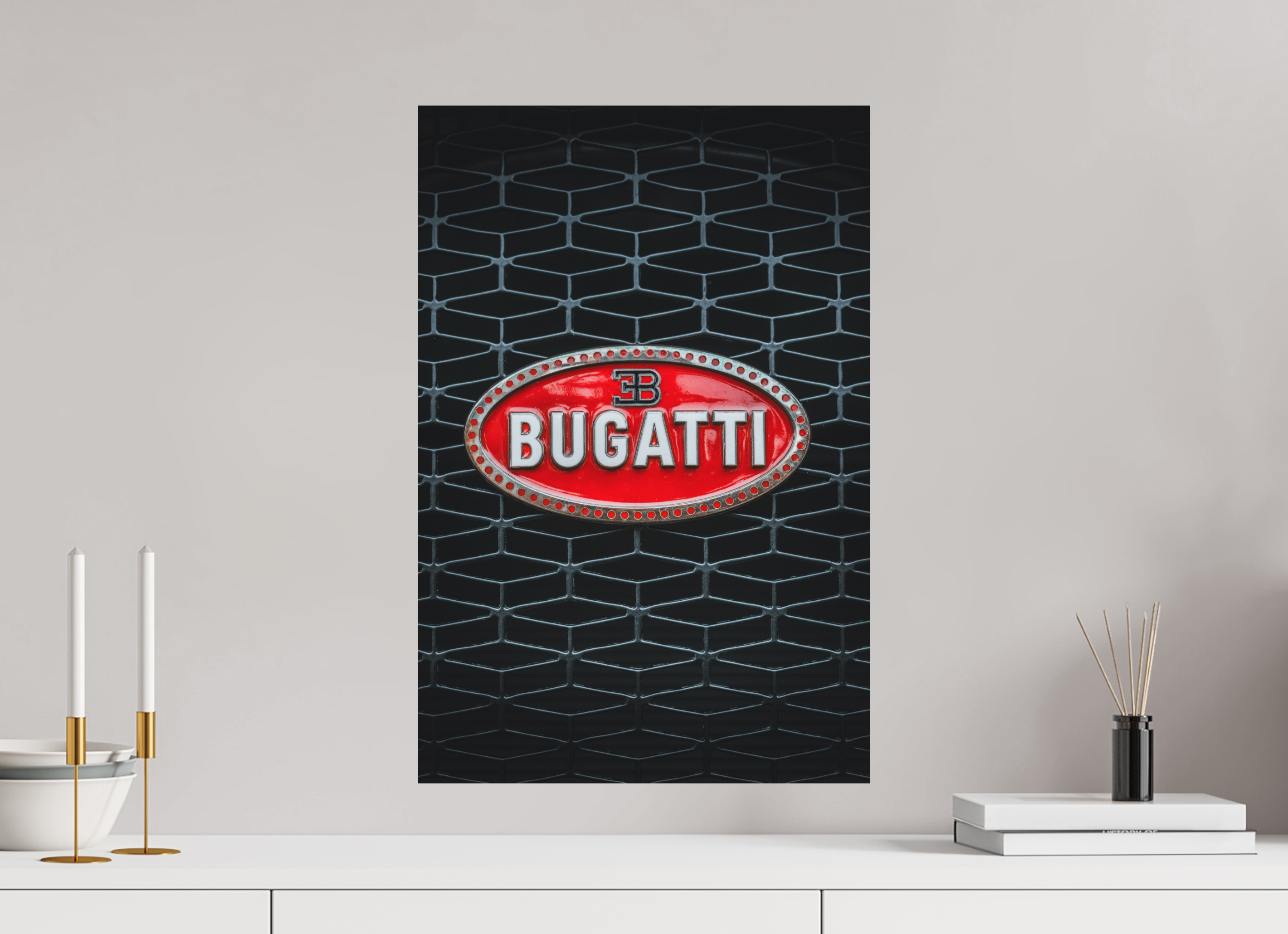 40 x 60 cm, Tirage Fine Art (Papier Mat) Bugatti – Signature légendaire