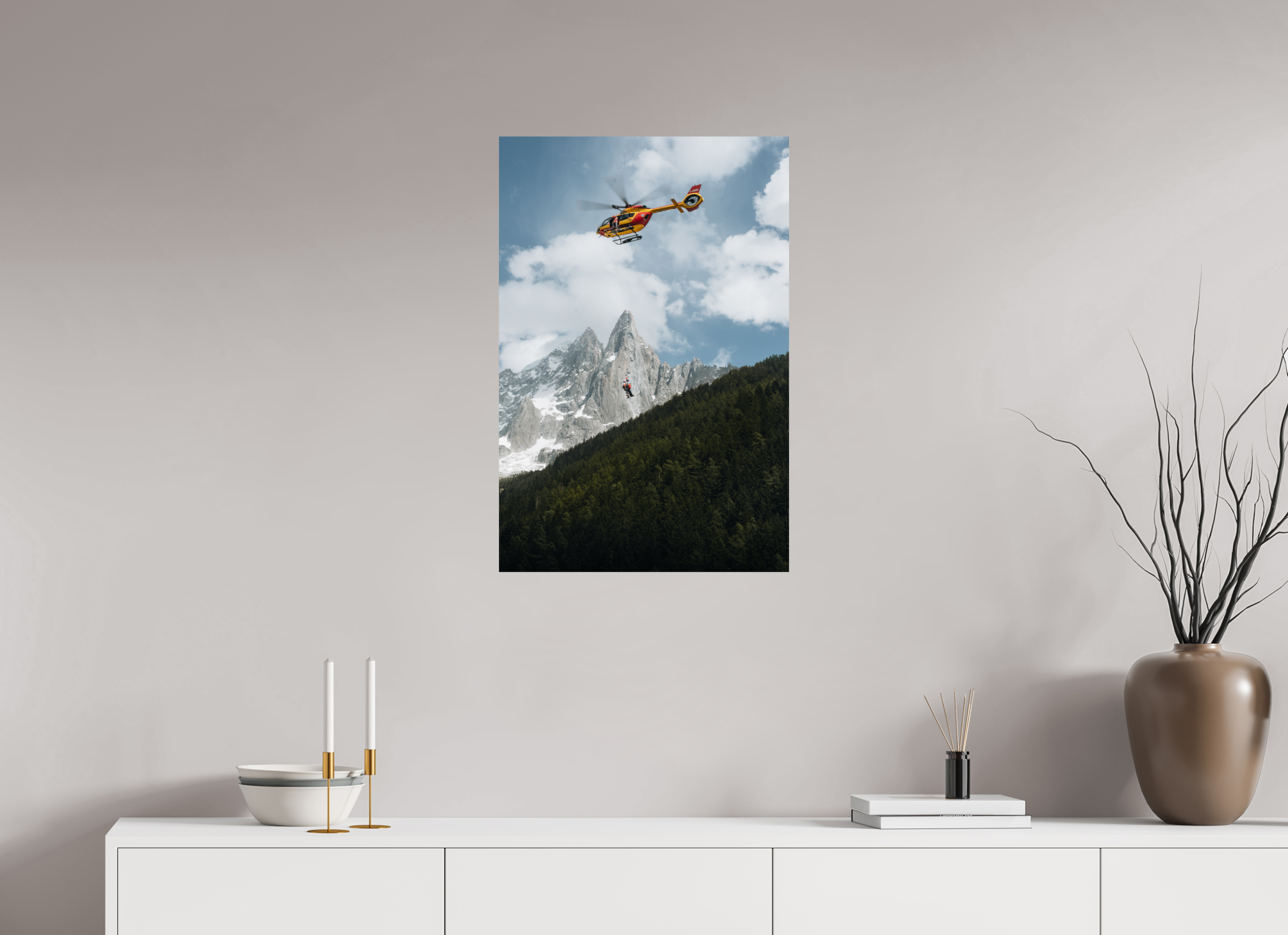 50 x 75 cm, Tirage Fine Art Premium Sauvetage estival au cœur des Drus