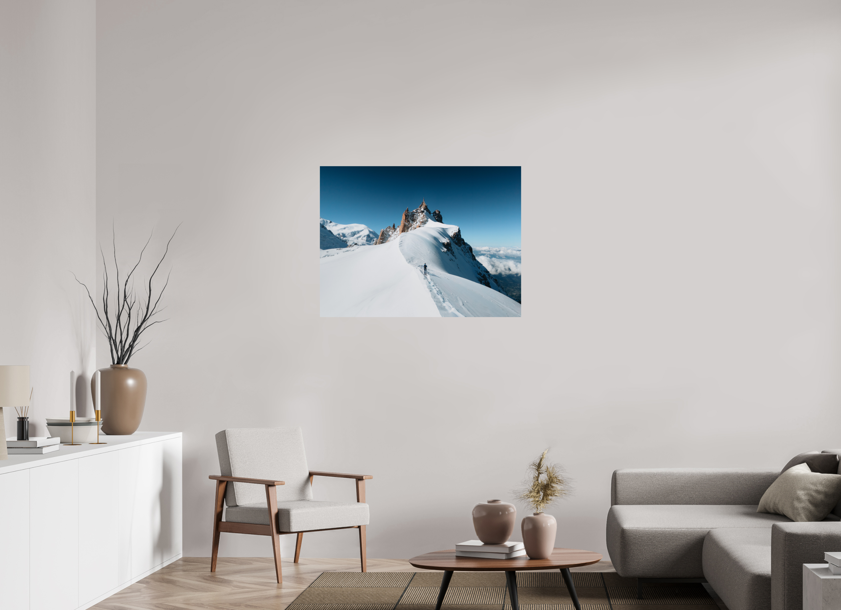 100 x 75 cm, Tirage Fine Art Premium Équilibre au sommet – Aiguille du Midi