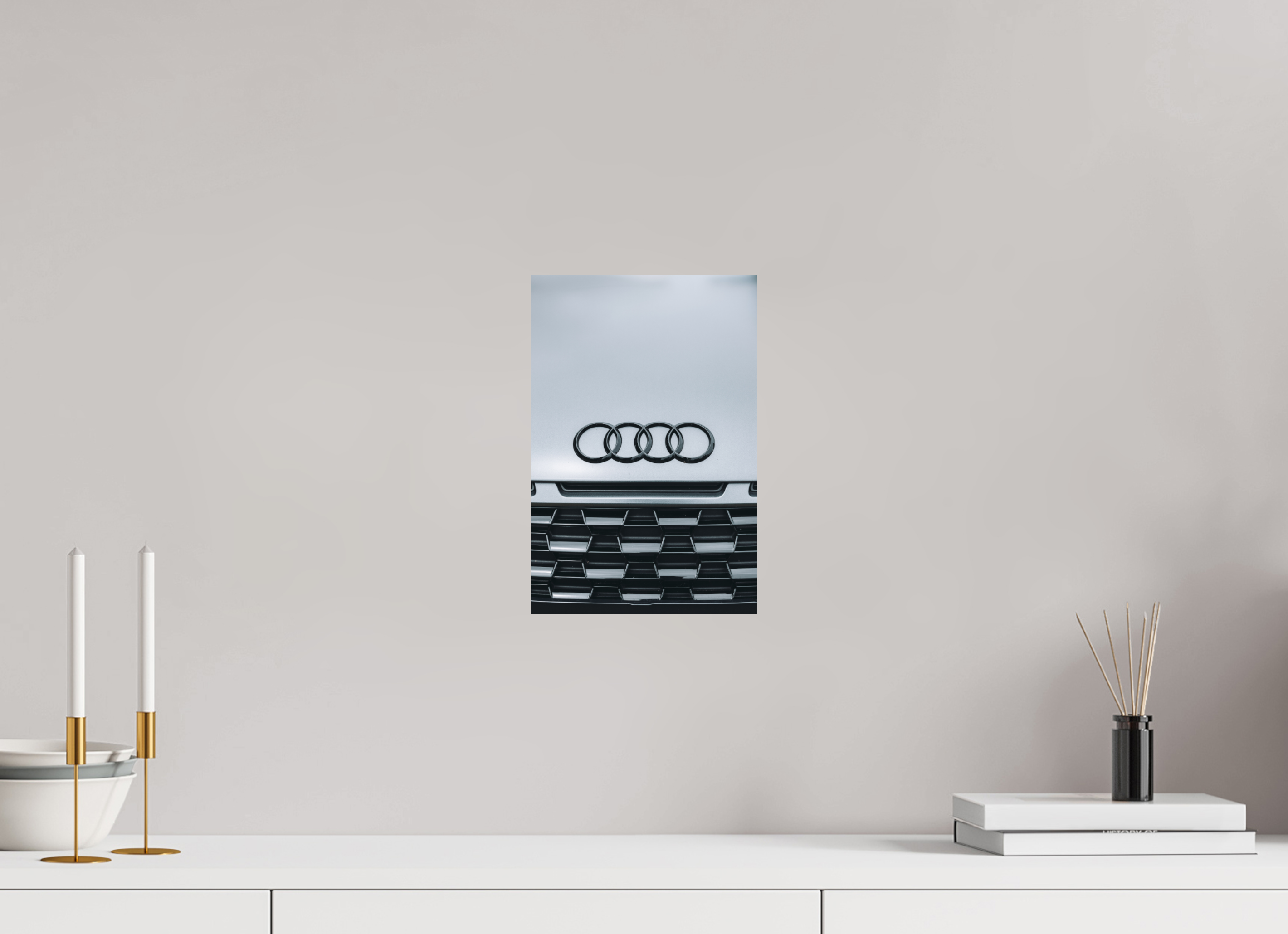 20 x 30 cm, Tirage Fine Art Premium Audi – Emblème en noir