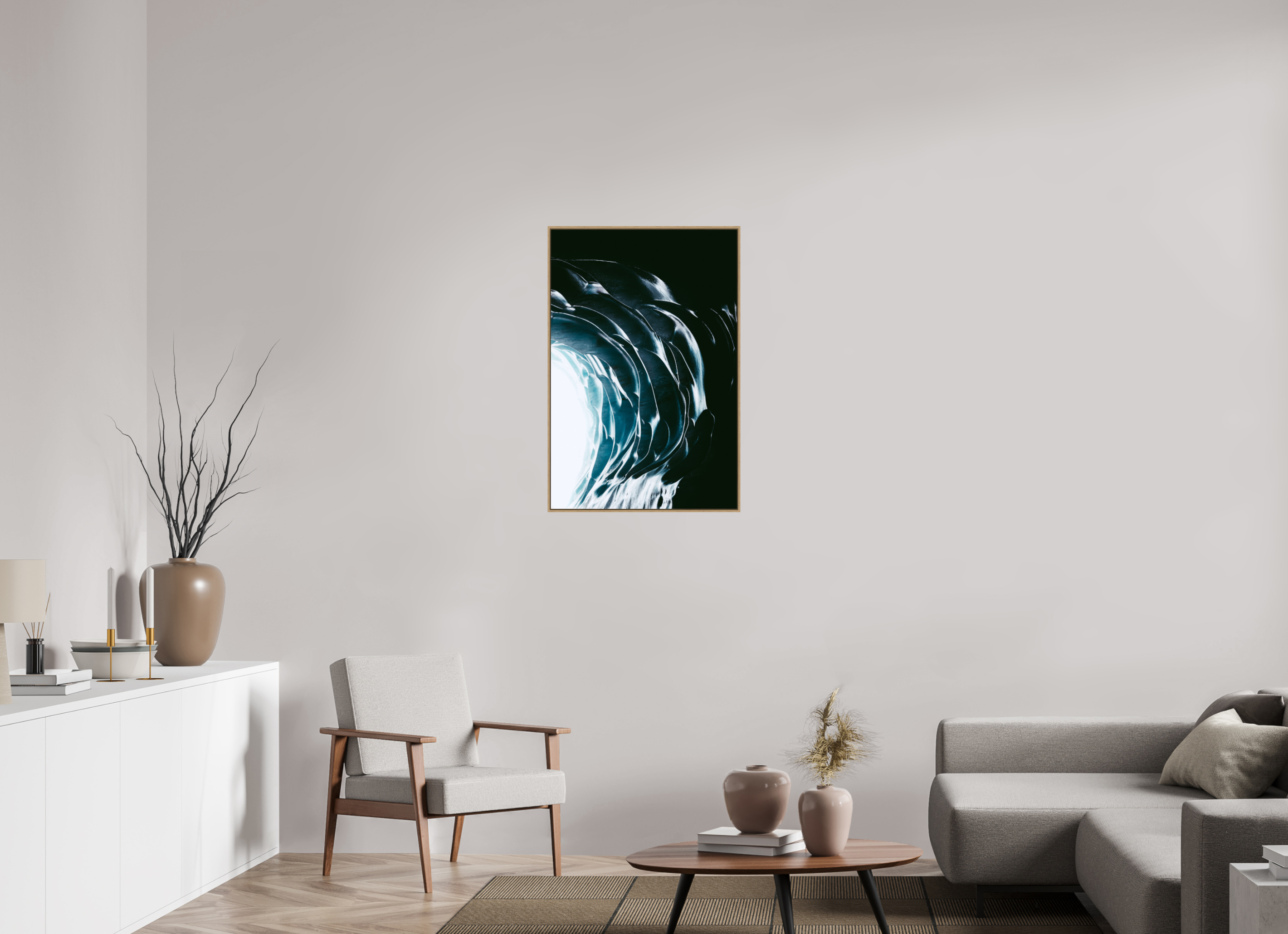 60 x 90 cm, Tirage sous Plexiglas encadré Entrée cristalline de la Mer de Glace