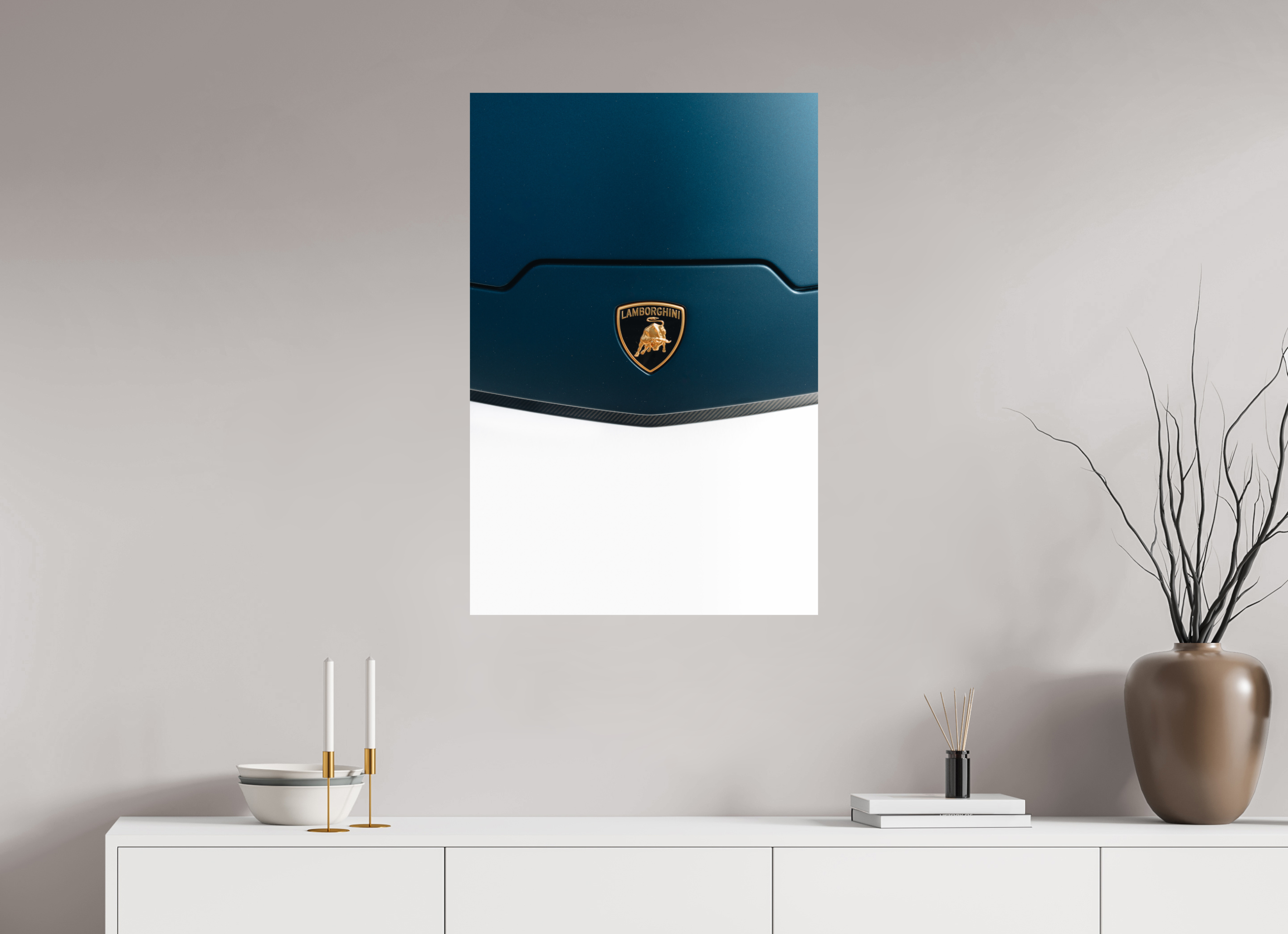 60 x 90 cm, Tirage Fine Art Premium Lamborghini Temerario – Élégance et puissance en bleu