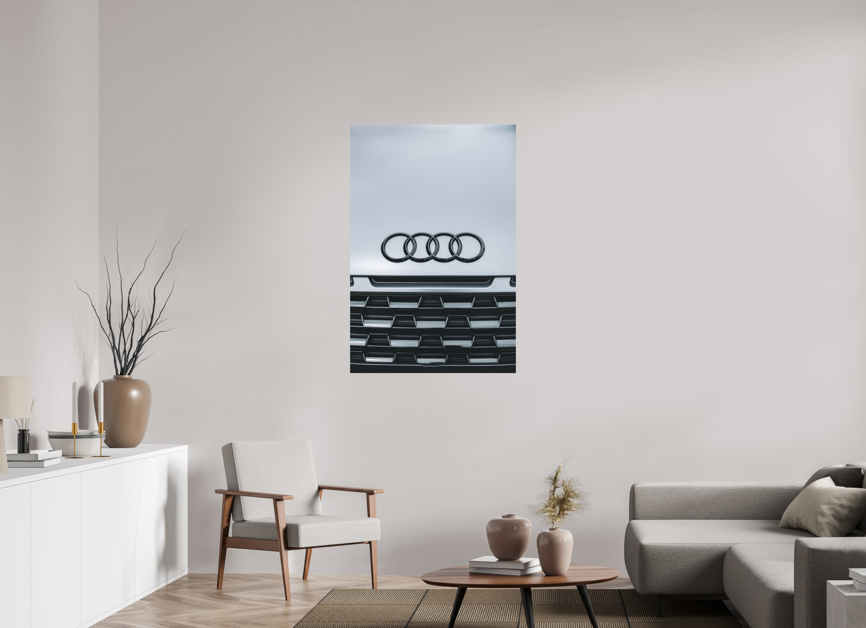 80 x 120 cm, Tirage Fine Art Premium + Audi – Emblème en noir