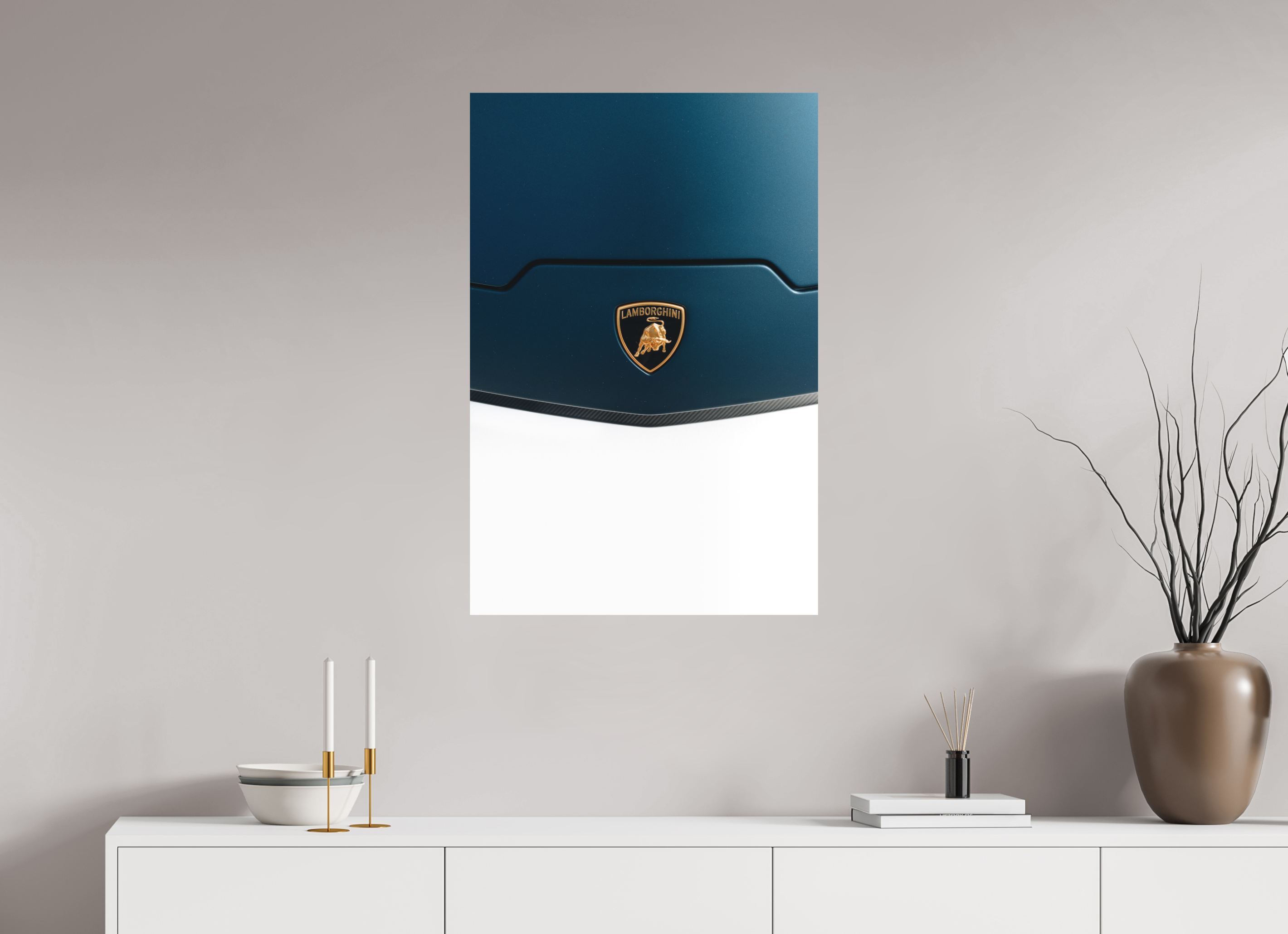 60 x 90 cm, Tirage Fine Art Premium + Lamborghini Temerario – Élégance et puissance en bleu
