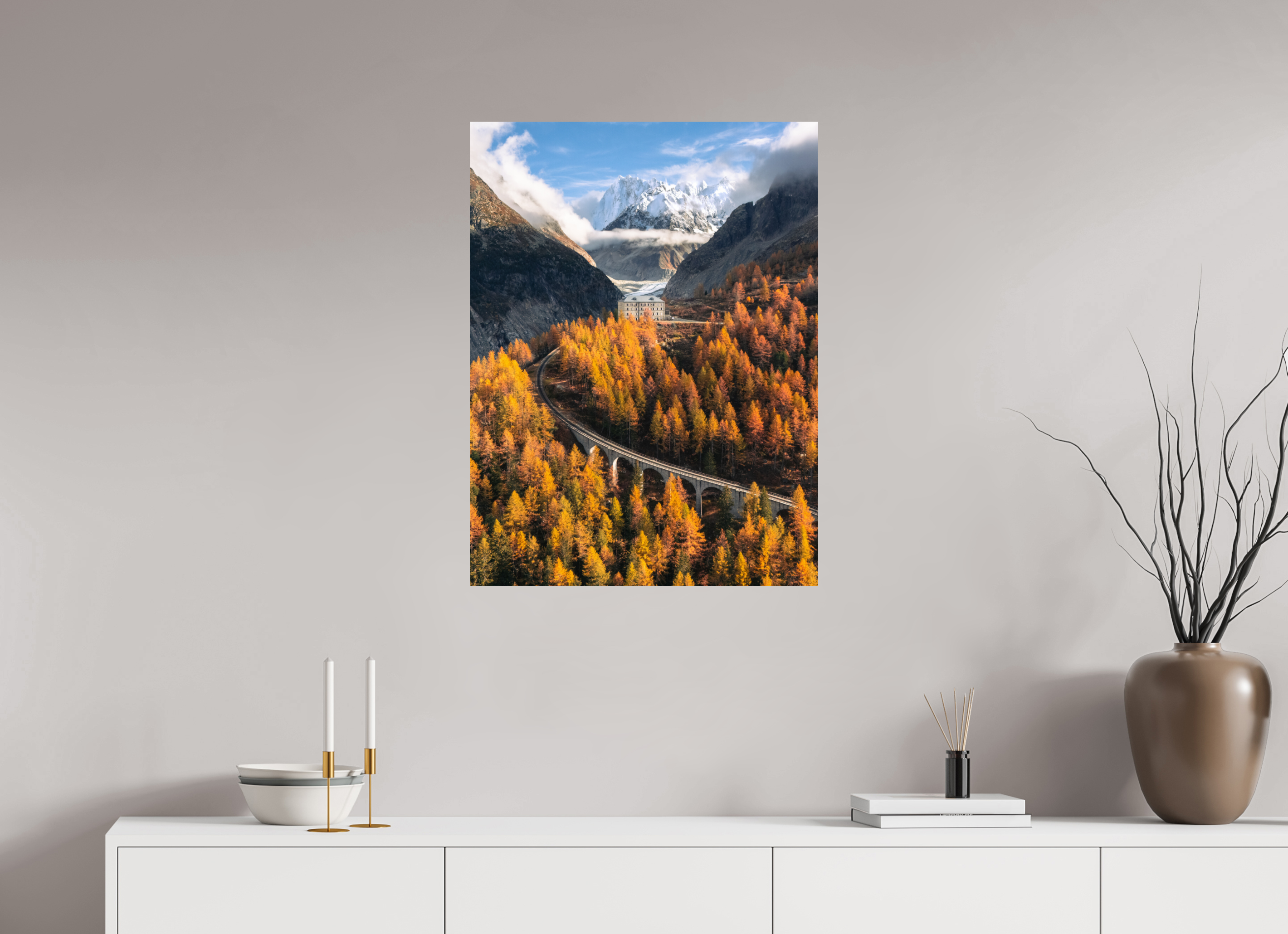 60 x 80 cm, Tirage Fine Art Premium Train du Montenvers – Automne en Haute-Savoie
