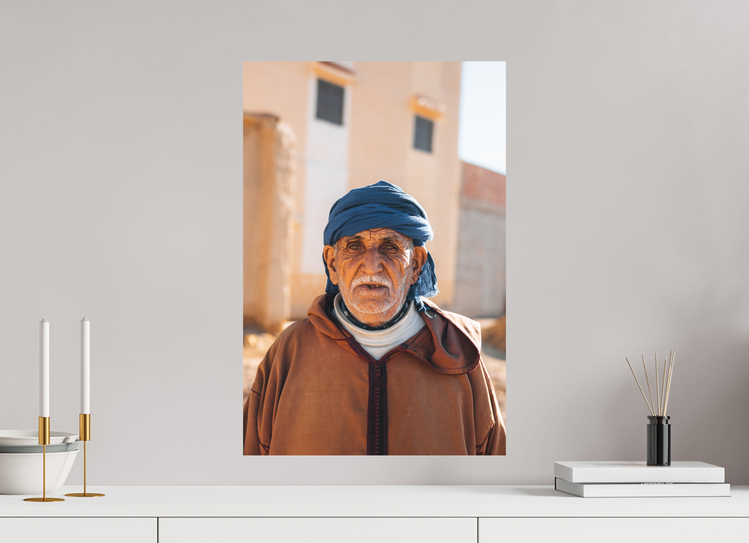40 x 60 cm, Tirage Fine Art (Papier Mat) Portrait marocain – Regard intemporel