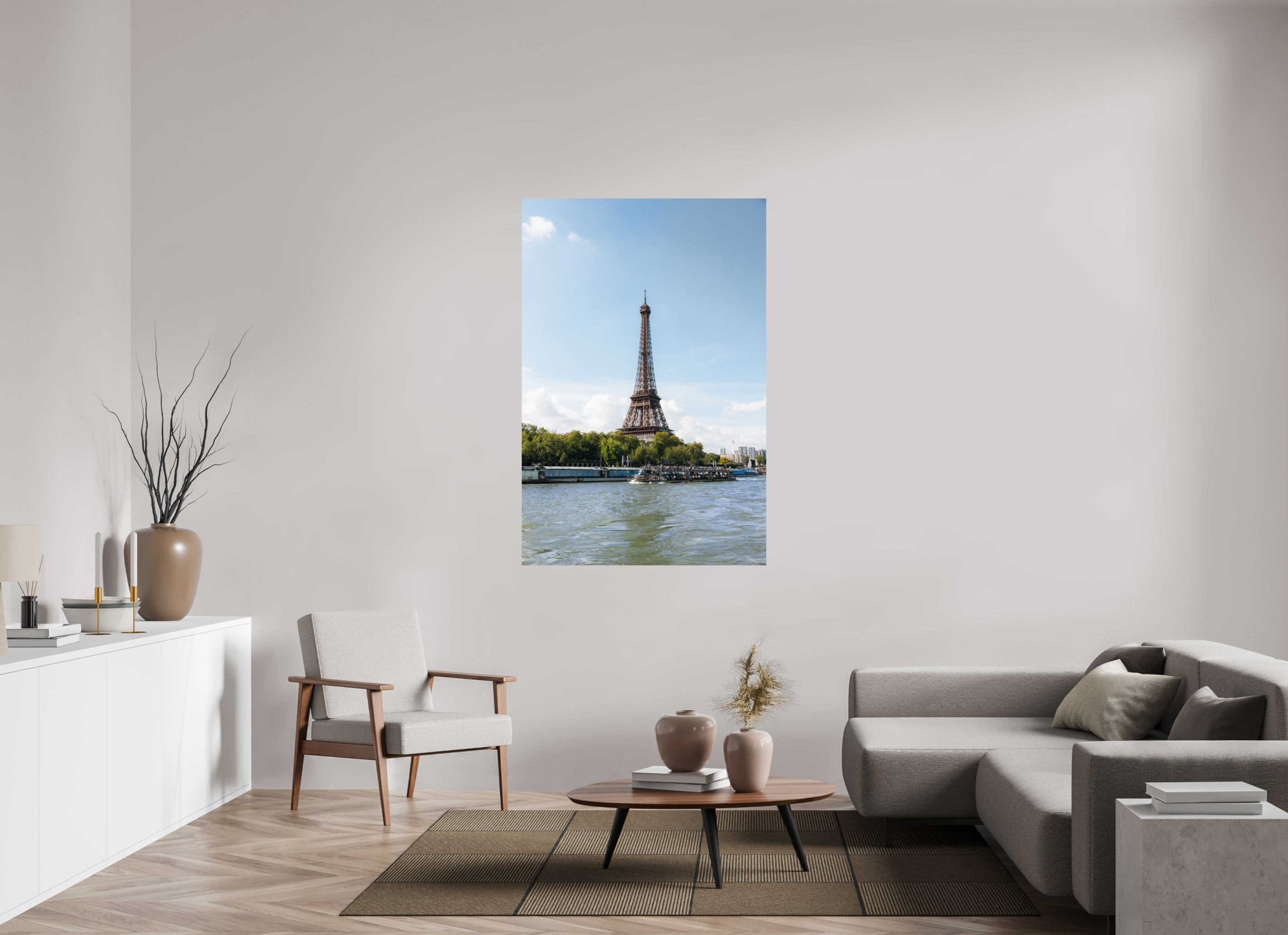 100 x 150 cm, Tirage Fine Art Premium Tour Eiffel – Reflets sur la Seine