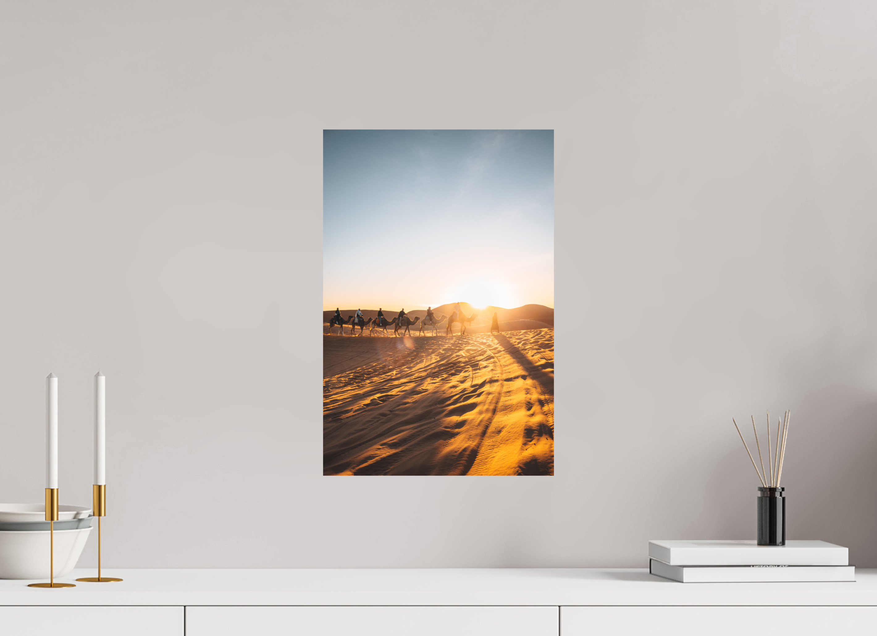30 x 45 cm, Tirage Fine Art Premium + Caravane au lever du soleil – Sahara