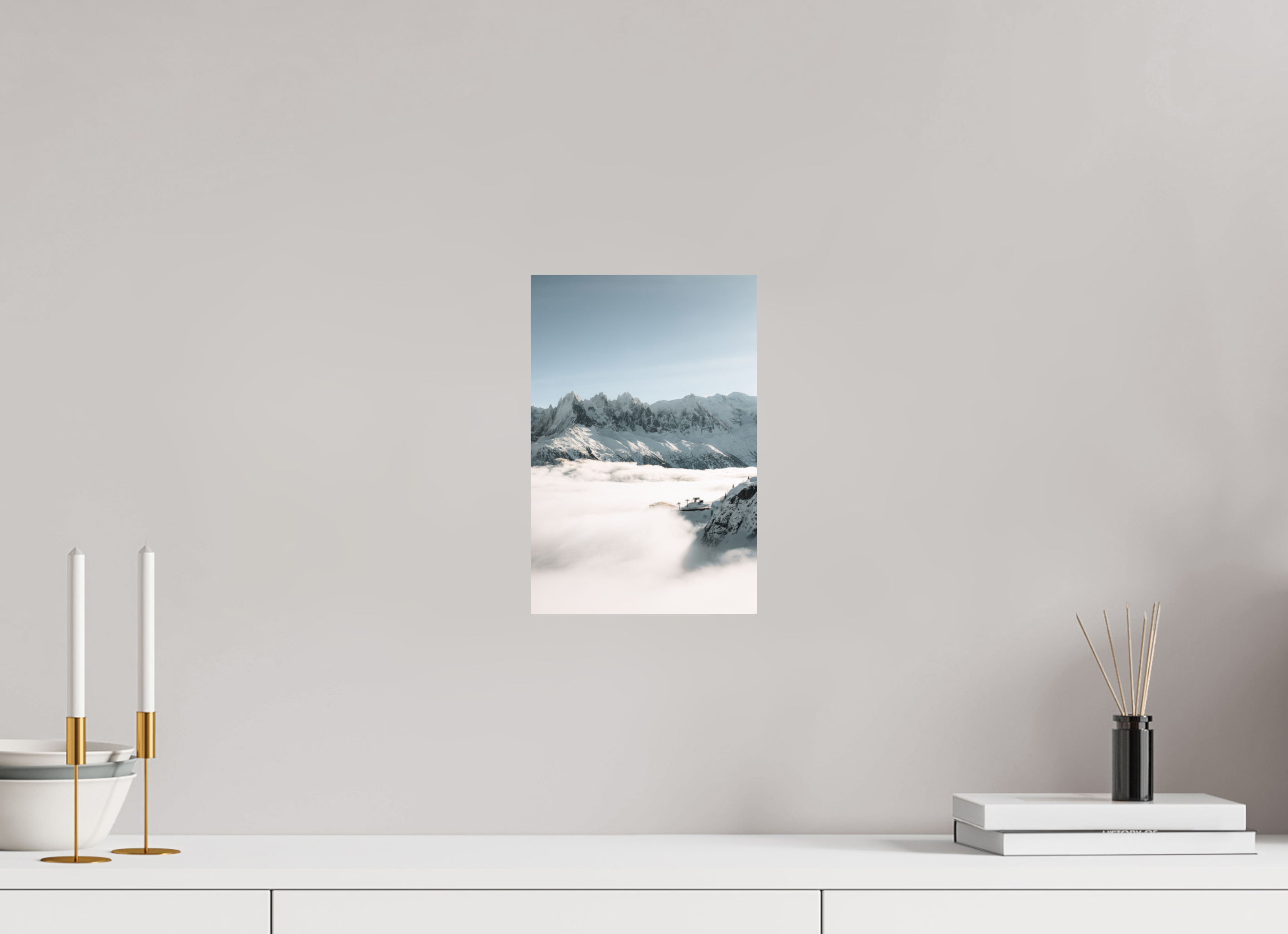 20 x 30 cm, Tirage Fine Art Premium + Mer de nuages hivernale sur le massif du Mont-Blanc