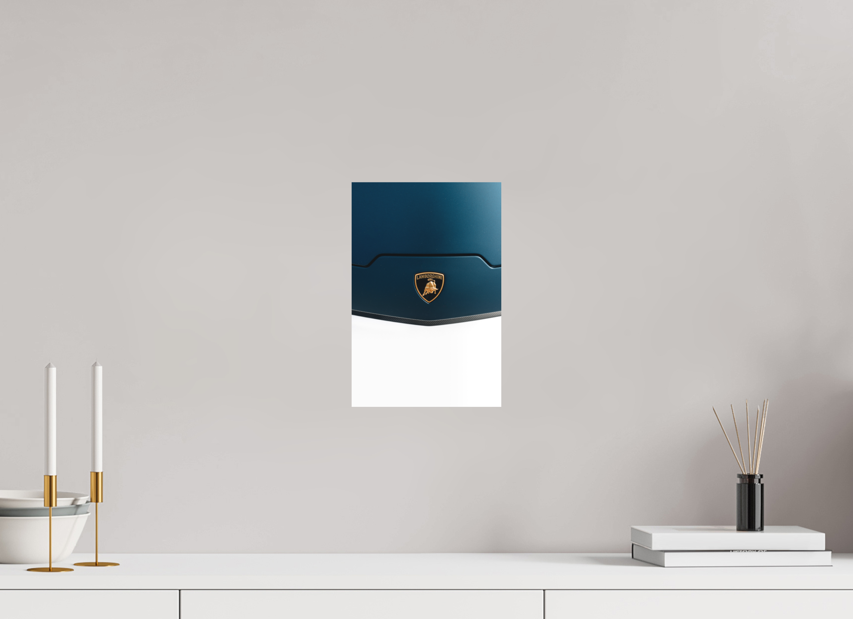 20 x 30 cm, Tirage Fine Art (Papier Mat) Lamborghini Temerario – Élégance et puissance en bleu