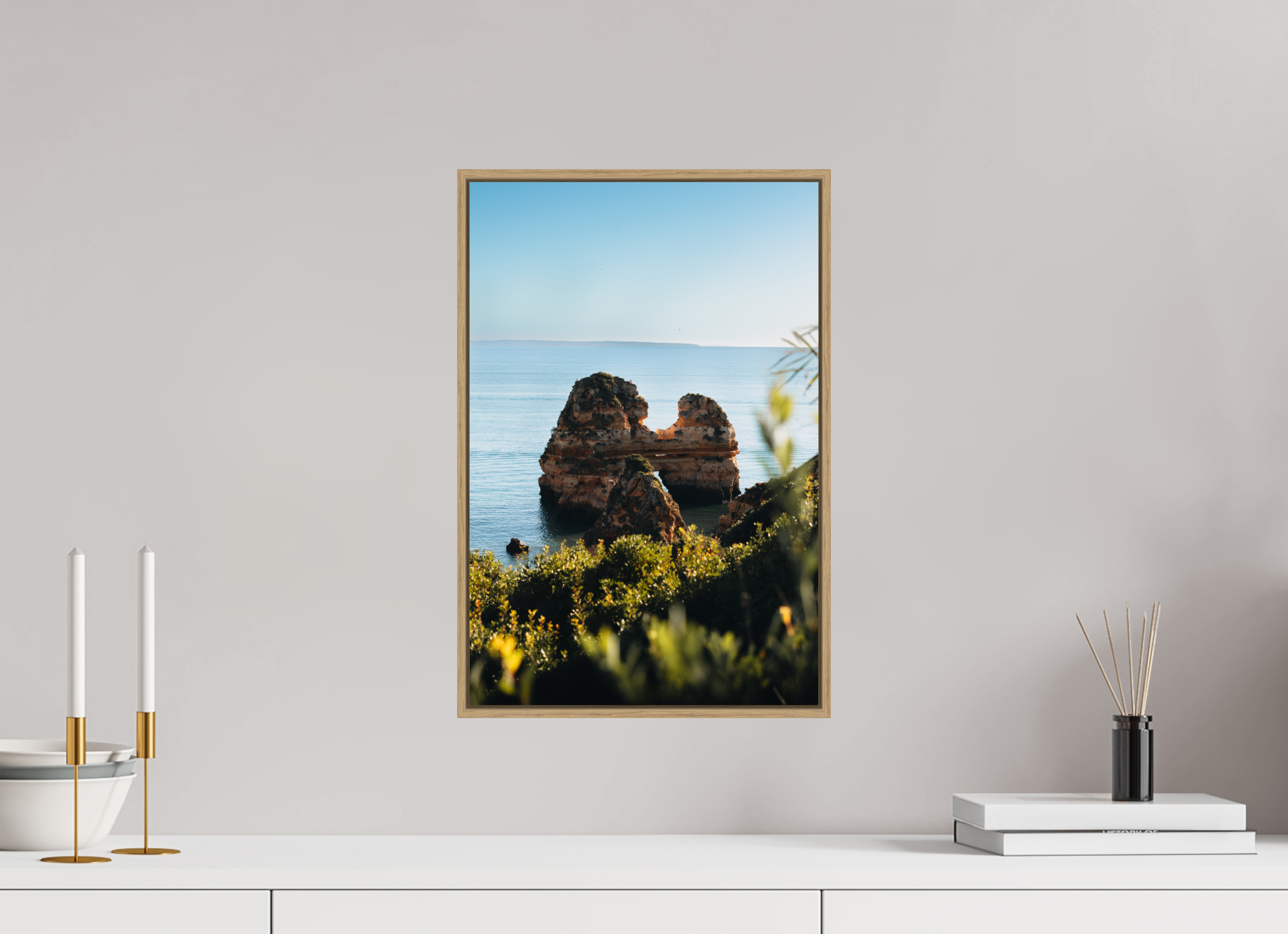 30 x 45 cm, Tirage sous Plexiglas encadré Matin sur la côte de Lagos