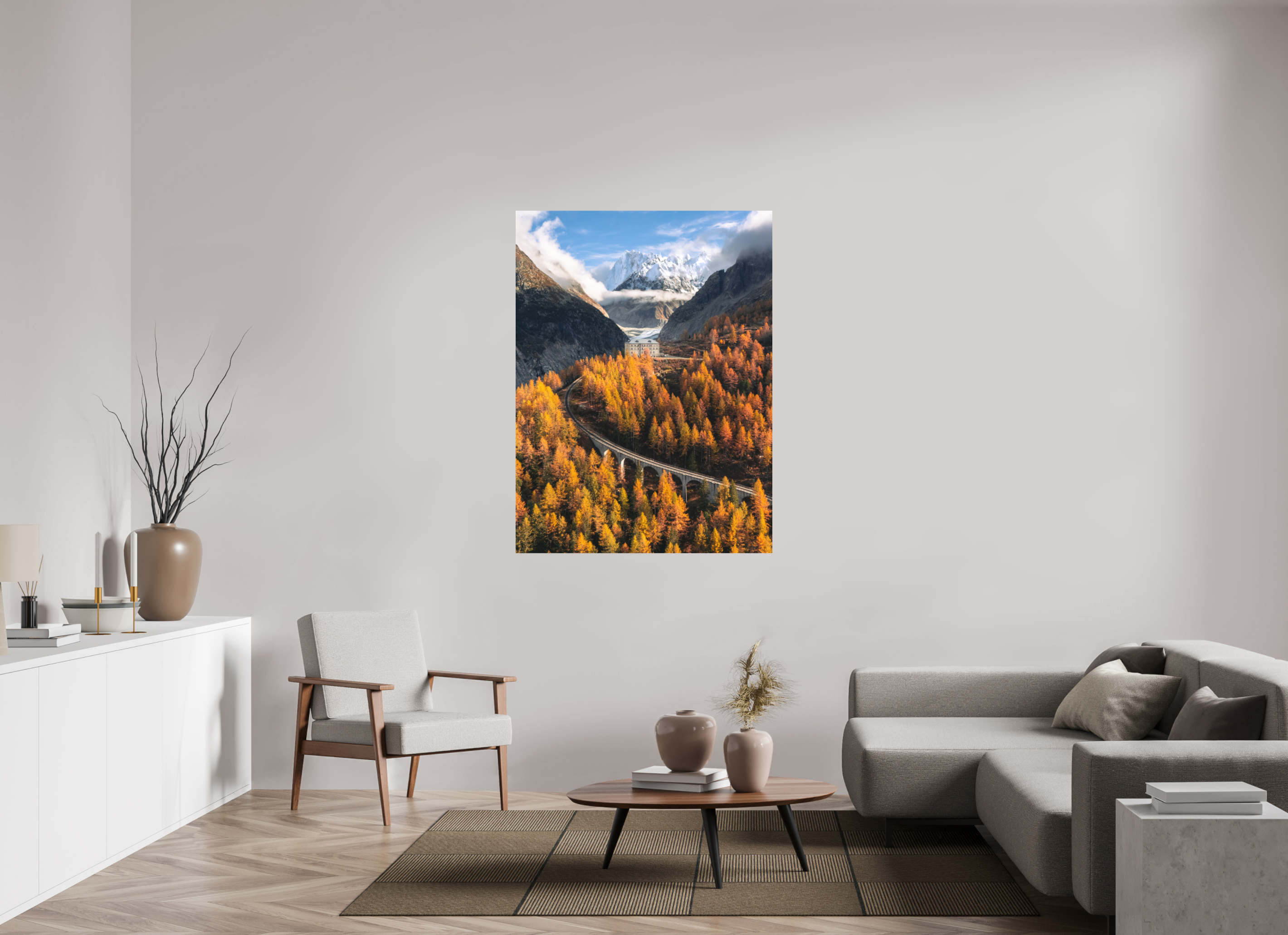 105 x 140 cm, Tirage Fine Art Premium + Train du Montenvers – Automne en Haute-Savoie