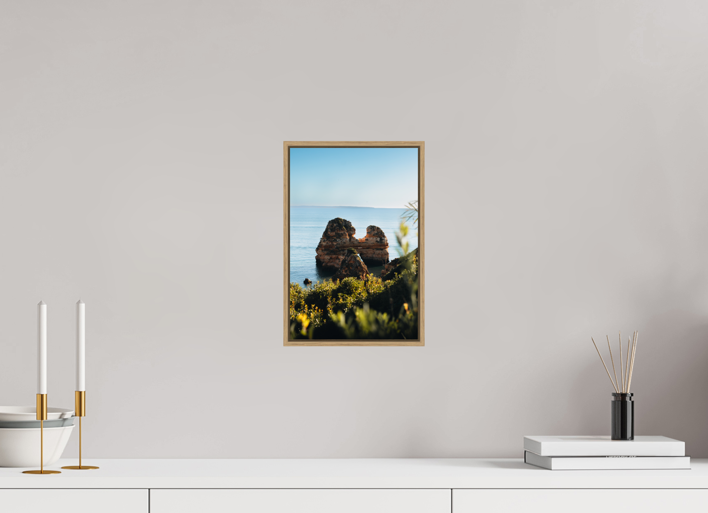 20 x 30 cm, Tirage sous Plexiglas encadré Matin sur la côte de Lagos