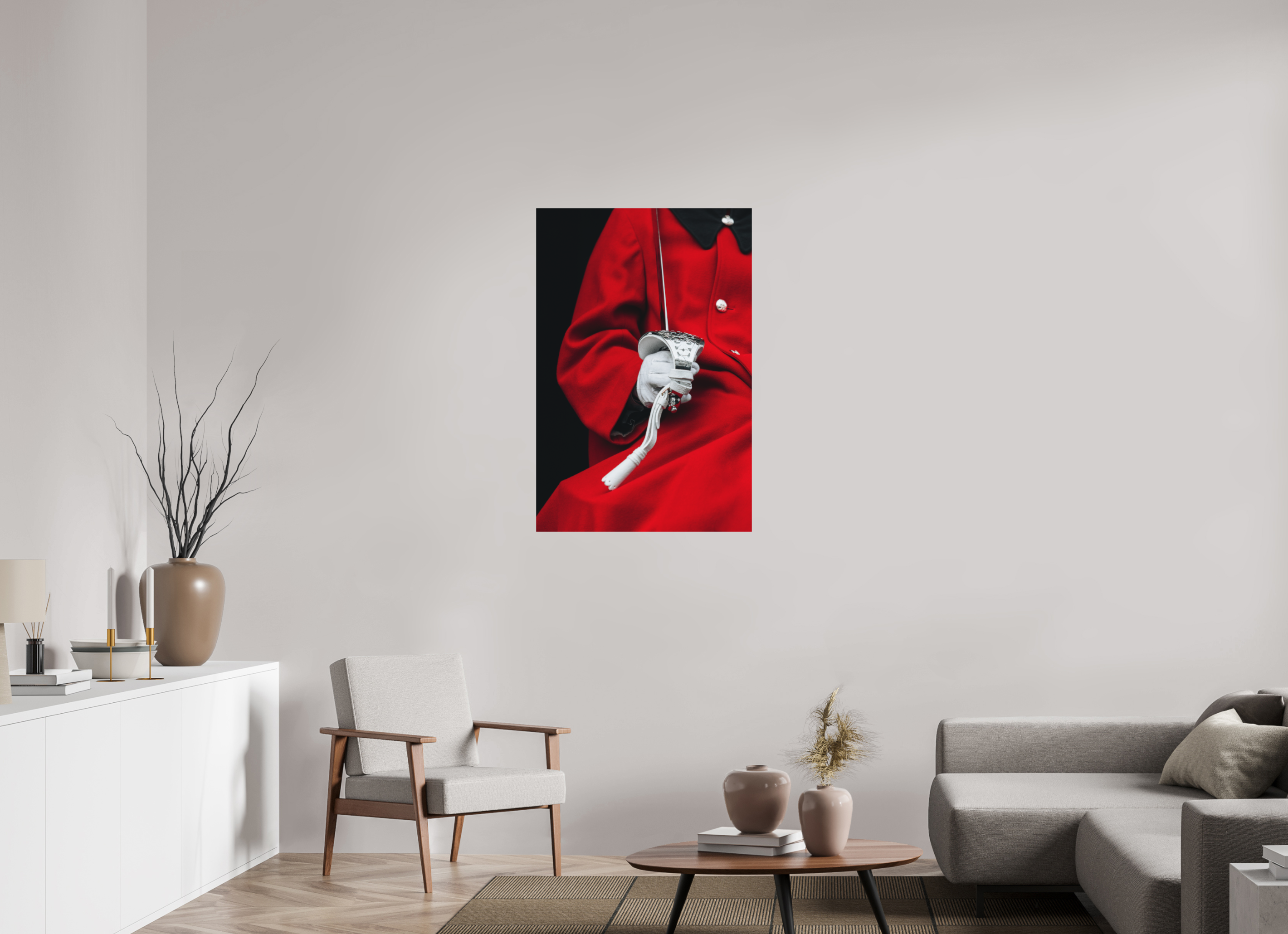 70 x 105 cm, Tirage Fine Art Premium + Élégance en détail – Gant et épée