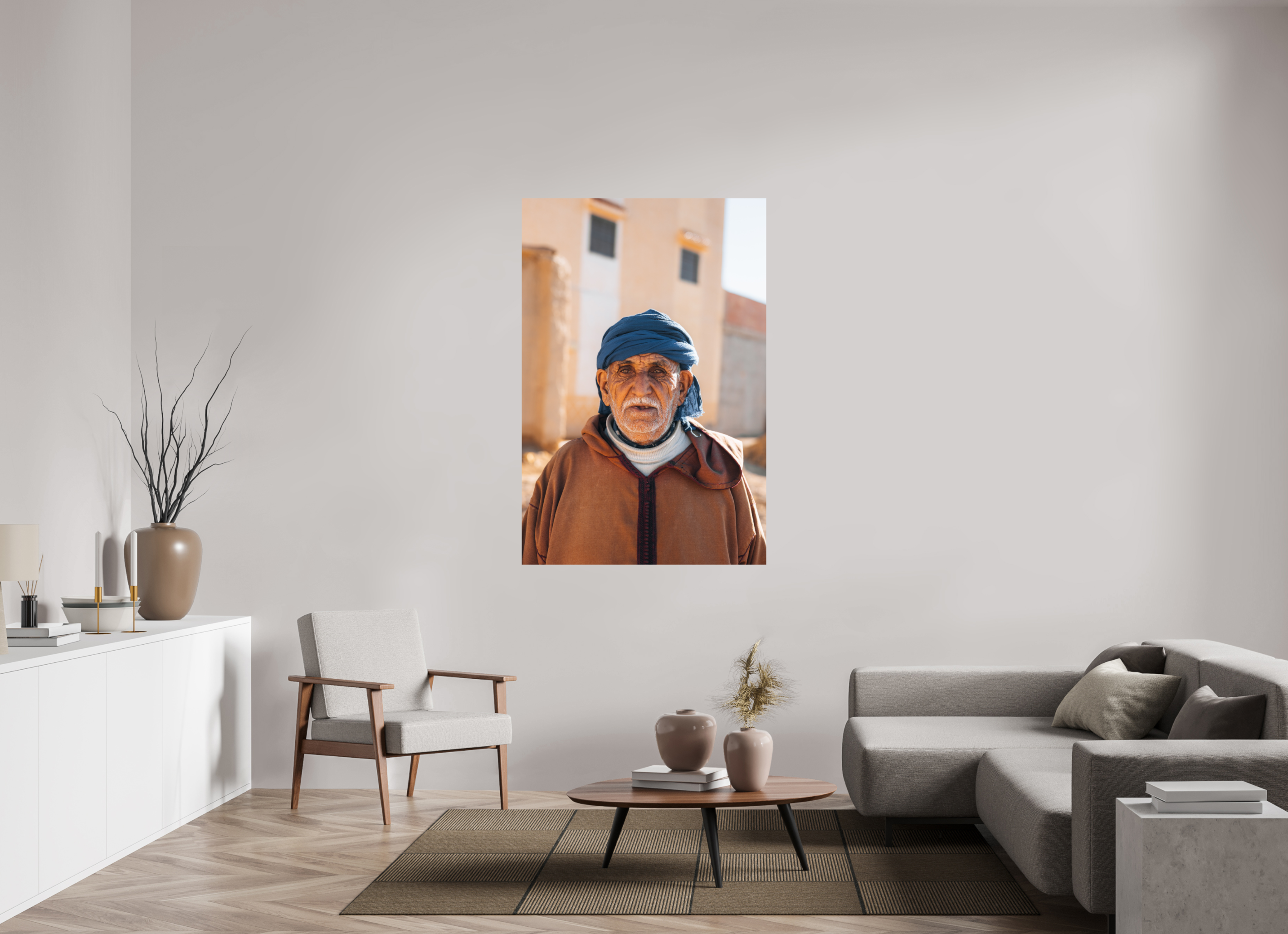 100 x 150 cm, Tirage Fine Art Premium Portrait marocain – Regard intemporel